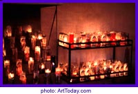 candles at religious shrine