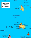 Map of Antigua and Barbuda