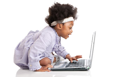 Toddler Using Computer