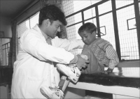 Polio victim in India.