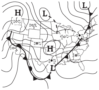 Surface weather map for October 19, 1998.