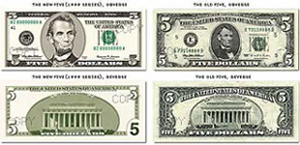 New version of $5 dollar bill