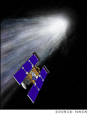 Artist Rendering of Stardust Comet Wild-2 Encounter