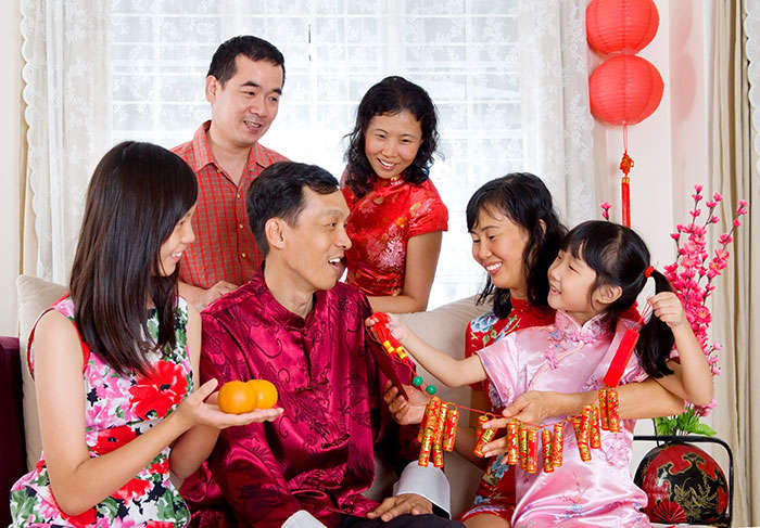 Chinese New Year Celebration in the home