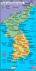 Map of Korea, North