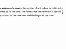 Calculating the Volume of a Cone 
