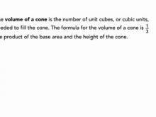 Calculating the Volume of a Cone