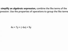 Simplifying Algebraic Expressions by Combining Like Terms 