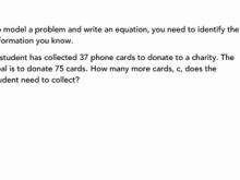 Writing an Equation Given a Word Problem